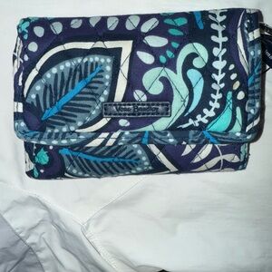 Vera Bradley Blue Patterned Women's Wristlet Wallet